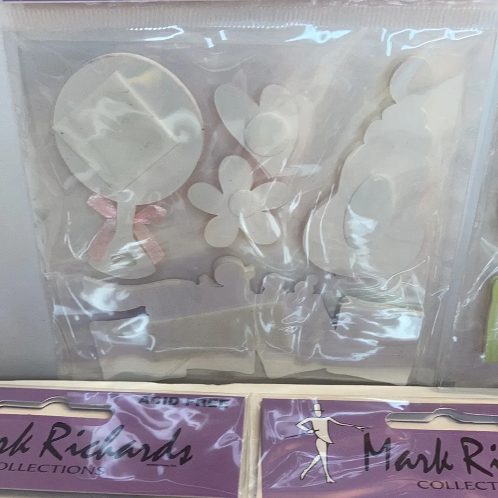 Mark Richards Scrapbook Stickers Card Making Baby Girl Rattle Bottle Paper Craft